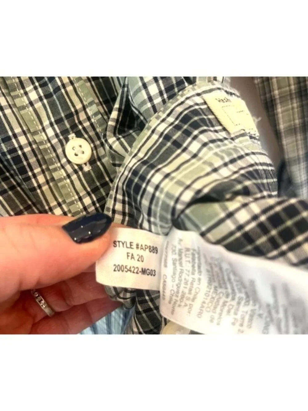 J.CREW Mens Button Down Organic Cotton Plaid Slim Shirt Large Business Casual